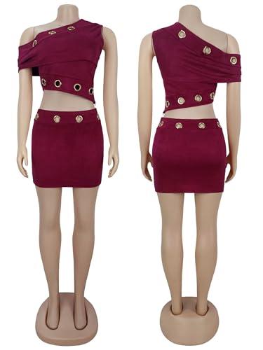 Image of Figdaw Women's 2 Piece Skirt Set Summer Outfits Dressy