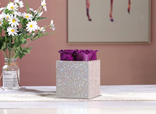 Lovenfold Preserved Roses In A Box Covered With Shiny Rhinestones , Forever Roses That Last A Year, Fresh Flowers For Delivery Prime Birthday Gifts For Women (Bling Rhinestones Purple Roses) #TOP5