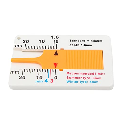 SENZEAL Jauge de profondeur de sculpture de pneu outil de profondeur de roue de pneu pour voiture moto van SUV camions Cover