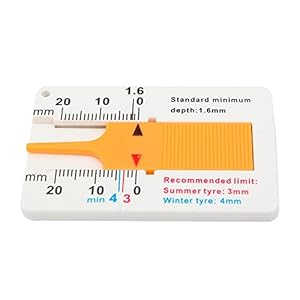 SENZEAL Profieldieptemeter Kunststof Bandendieptemeter Bandenprofieldieptemeter 0-20 mm Meetbereik voor Auto Motorfiets…