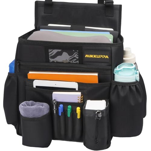 MIKKUPPA Car Front Seat Organizer - Upgraded Enlarged Passenger Seat Organizer with Dedicated Laptop Tablet Storage & Cup Holder, Suitable for Car File Organizer & Patrol Bag Law Enforcement