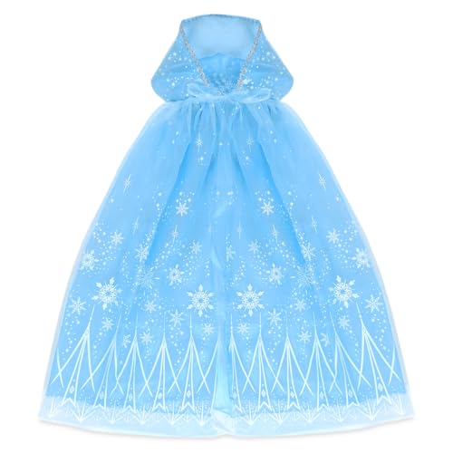 YULONGWU Prinzessin Umhang Mädchen, Prinzessin Umhang mit Kapuze, Glänzender Tüll Umhang, für Prinzessinnen Kostüm, Weihnachten, Halloween, Cosplay, Party
