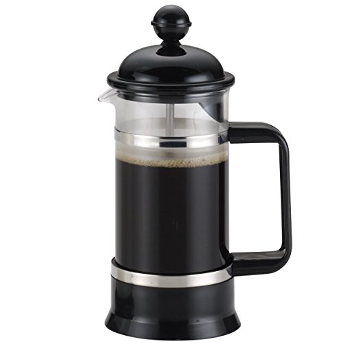 BonJour 3-Cup/12.7-Oz. La Petite Frother Set Borosilicate Glass French Press, 12.7 oz, Black