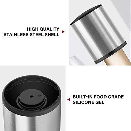 Wine Stopper, [𝐊𝐞𝐞𝐩𝐢𝐧𝐠 𝐅𝐫𝐞𝐬𝐡] Vakoo Vacuum Leakproof Wine Bottle Stopper, Reusable Wine Sealer, Wine Corks Keeps Fresh, Gifts For Wine Lovers For Christmas Anniversary #TOP1
