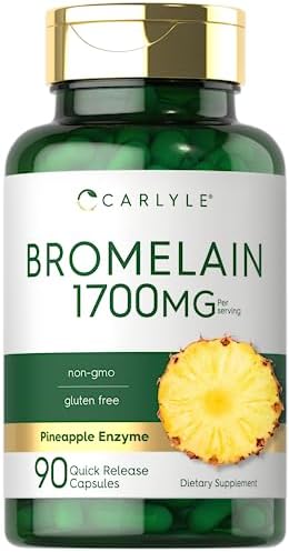 Carlyle Bromelain 1700 mg | 90 Capsules | Pineapple Enzyme Supplement | Non-GMO and Gluten Free