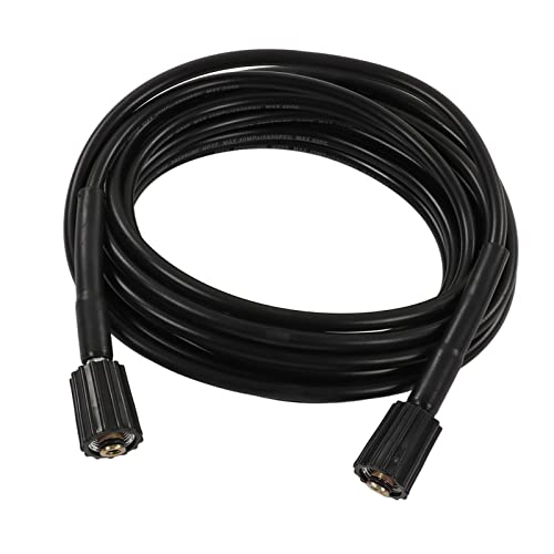 Pressure Washer Hose 29.5 FT PVC Rubber Car Wash Hose M22 2 End Black Cleaning Extension Pipe for Garden Lawn Yard(14MM Inner DM)