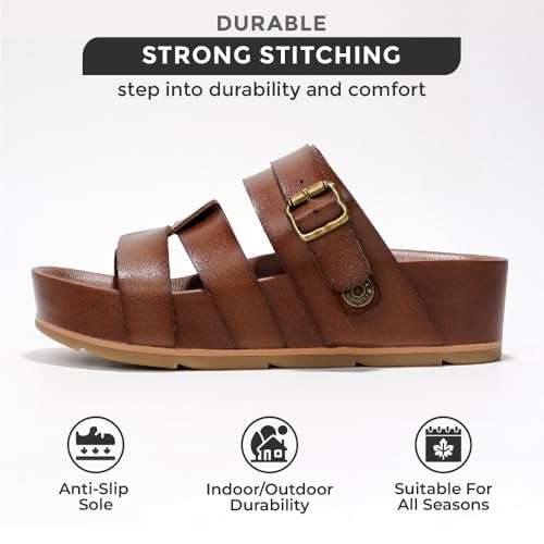 Project Cloud Platform Sandals Women Footwear - Memory Foam Insole and Lightweight Beach Wedges - Non Slip and Comfortable Strappy Wedge Sandals for Women 2025 (Proud)3