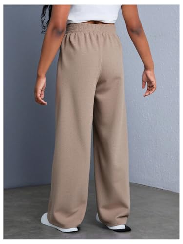 SHENHE Girl's Wide Leg Sweatpants Crossover Elastic Waist Loose Sweatpants Casual Athletic Pants2