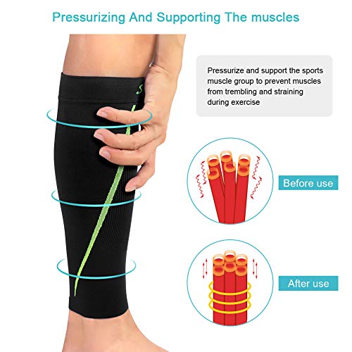 Manchons de Compression Mollets, Maintien du Tibia pour périostite tibiale, Compression Graduée 20mmHg-25mmHG pour soulager la douleur et Récupération Sportive, Fitness & Exercise, Homme et Femme