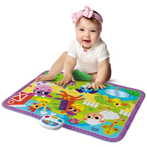 Kids Hits Touch and Play Activity Mat – Farm Friends Sensory Baby Play Mat with Sounds, Lights & Tactile Elements, Ages 6 Months and Up