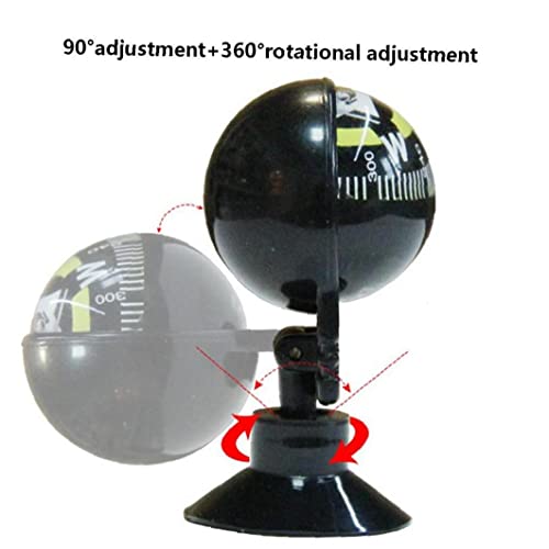 Brújula bola compacta para auto negra miniatura 2