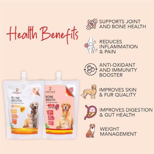 Image of FurrMeals Bone Broth for Dogs Chicken & Lamb (Varity Pack) I Bone & Joint Supplement I 100% Natural Preservative Free I Gravy /Wet Dog Food /Dog Treat (300ml X 2)