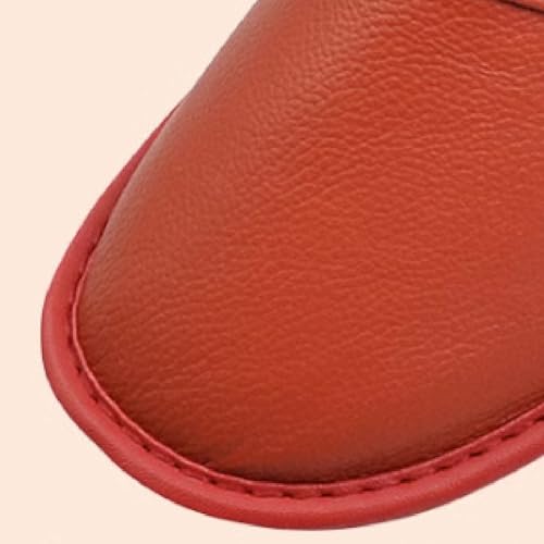 Premium Comfort Thermal Leather Stitch Nonslip Women's Fuzzy House Slippers Indoor Outdoor Soft Warm Shoes Plus Size2