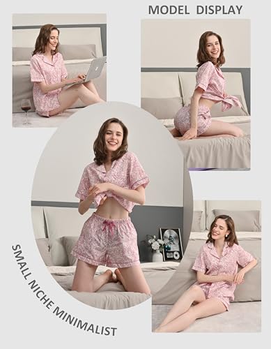 Image of NAP BOUND 100% Cotton Pajamas for Women 2 Piece PJs Set Long Sleeve Button Down Breathable Woven Sleepwear Loungewear XS-XXL