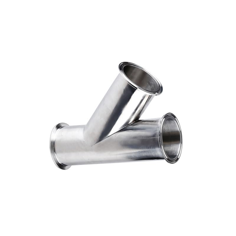 304 Stainless Steel Ferrule Y Type Pipe Fitting Connector Adapter Coupling ICXLPMC(38mm Ferrule OD 50.5)