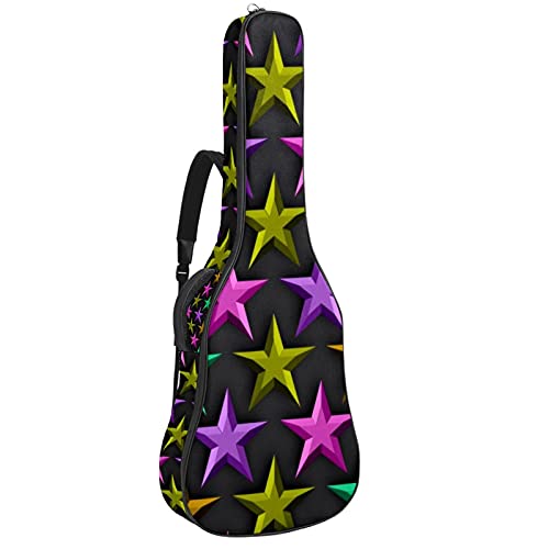 Sac à dos basse acoustique et guitare motif étoiles 3D contre les chocs de transport