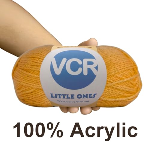 Image of VCR Mustard Yellow Yarn, 100 Grams Hank, 190 Meters Length, Acrylic Ball for Crochet and Knitting, Soft Crosia Threads, Pack of 1 Yarn, Suitable for DIY Crafts