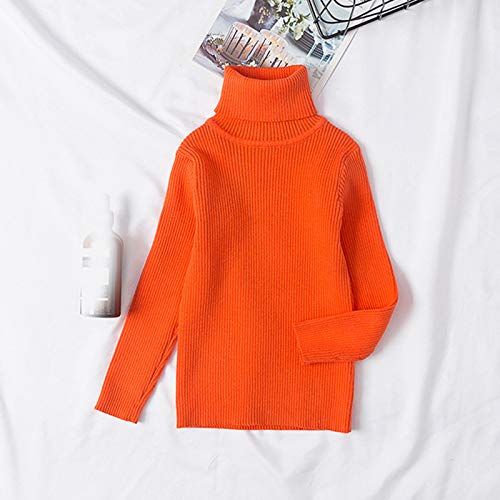 Knit Baby Soft Sweater Warm Pullover Toddler Turtleneck Crochet Sweater Baby Girl Winter Clothes (Orange, 2-3 Years)2