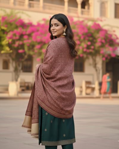 Image of KTI Women stylish multicolor embroidered woolen shawl