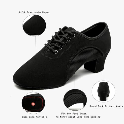 MSMAX Ballroom Dance Shoes Women Latin Dancing Heels Jazz Rhythm Teaching Shoes4