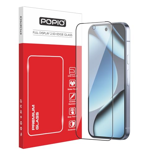 Image of POPIO Military-Grade Gorilla Tempered Glass for Google Pixel 10 /10 Pro (Black) with Edge to Edge Coverage and Easy Installation kit