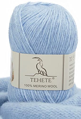 TEHETE 100% Hilo de lana merino superfino, hilo de lana para tejer a ganchillo a bebé, lujoso y suave hilo de tejer a mano , 006 Cover