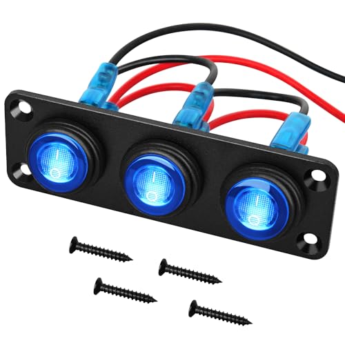 Image of Nilight 3 Gang Rocker Toggle Switch Panel Waterproof
