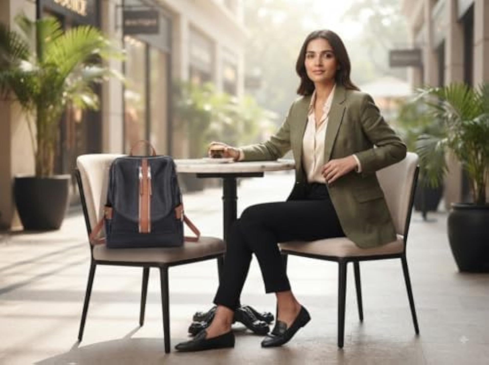 PAVILONN Women's Beige Backpack Purse