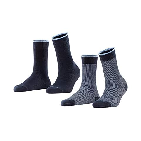 ESPRIT Women's Piqué 2-Pack Socks, Blue Cover