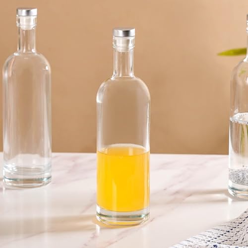 Image of Nestasia Glass Water Bottle Set Of 4, Stylish Leakproof Bpa-Free Bottles For Water, Juices, Iced Tea And More, 500Ml Each, Transparent