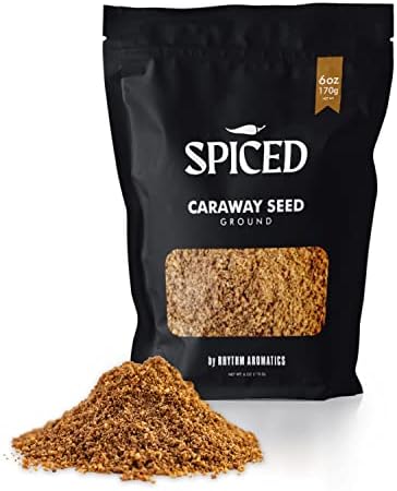 SPICED Ground Caraway Seed, 6oz of Authentic Caraway Seeds in Resealable Bag, Great for Cooking, Seasoning, Baking, Rye Bread, Curry, Stew, and Even Liquors