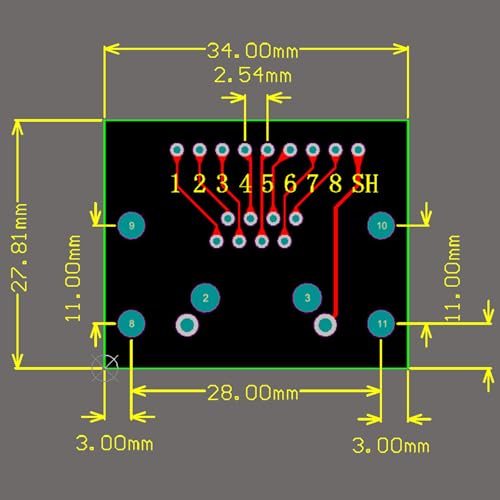 Kit de 10 adaptadores de puerto de red RJ45 miniatura 2