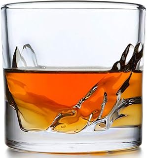 Whiskey Glass Set of 4: Heavy Whisky Tumbler Best as Old Fashioned Glasses