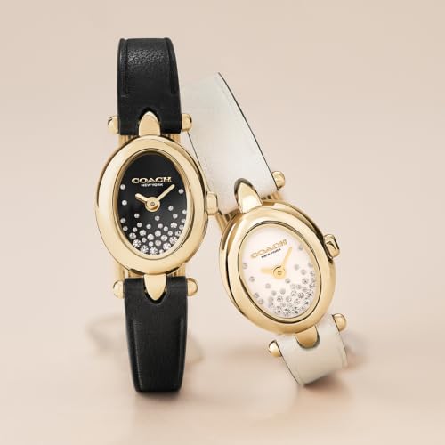 Image of Coach Sammy Women's 2H Quartz Watch Gift Set with Matching Adjustable Jewelry Bracelet - Oval Case - Minimalist Style - Gift for Her - 22.5mm