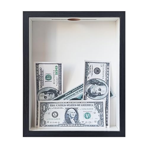 Caja de sombra de viaje de 8.5 x 10.5 pulgadas, caja de sombra de viaje con ranura, caja de exhibición de carga superior, caja de sombra de concha, marco con ranura en la parte superior para boletos,