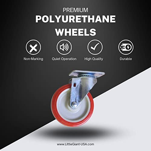 Little Giant Pt-2436-5Py Steel Panel Truck With Swivel Casters And Wood End, 1000 Lbs Load Capacity, 24" Width X 36" Length - American Made #TOP2