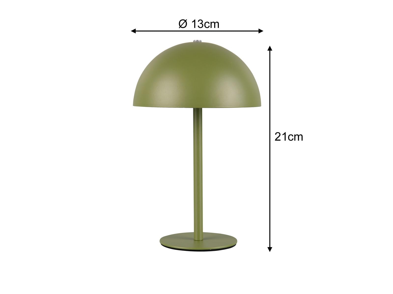 meineWunschleuchte Juego de 2 lámparas de mesa con batería, color verde, sin cable, regulables, recargables por USB, 21 cm, pequeñas
