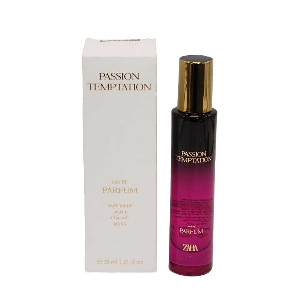 Zara Passion Temptation Perfume for Women - Intense Seductive Fragrance with Raspberry Saffron and Praline Notes Long Lasting Sweetness and Character Eau de Parfum 30ml (1.01 fl. oz)