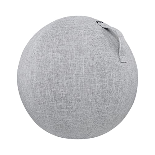 LUCHONG 55cm/65cm/75cm Cotton+Linen Protective Yoga Ball Cover Exercise Ball Protection Skin Wrap Accessory, Grey