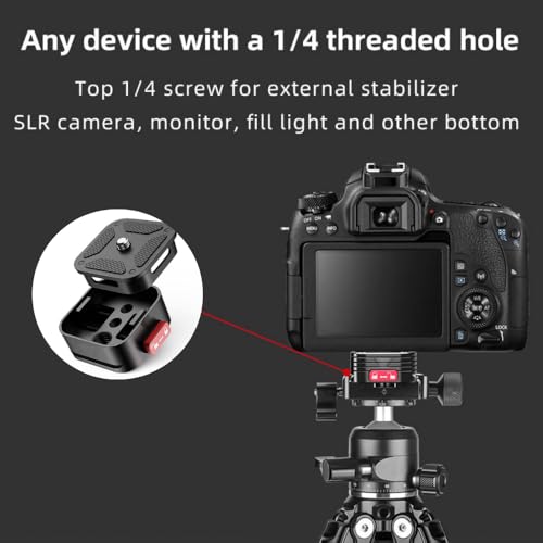 Image of Yantralay Quick Release Tripod Plate Aluminium Alloy QR Plate Camera Mount Adapter with 1 /4 inch Screw for DSLR, Tripod, Monopod, and Selfie Stick