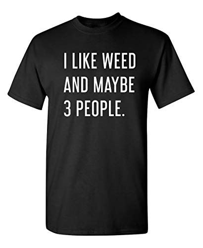 T-shirt humoristique sarcastique noir taille M vêtement coton Like Weed