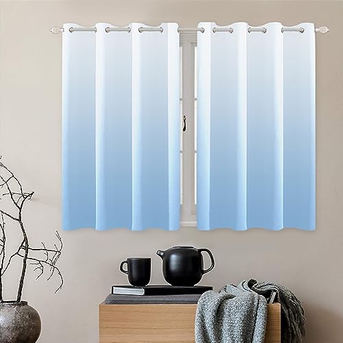 Rideau occultant bleu clair isolant thermique 53x137 cm