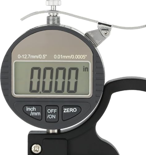 Medidor Digital de Espesor, Rango 0-12.7mm, Resolución 0.001mm, para Medir Papel, Cuero, Tela, Película, Cinta y Alambre miniatura 4