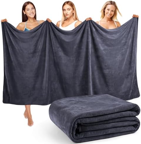 Lureon XXL Badetuch Groß 100x200 cm - Saunahandtuch & Badehandtuch Groß mit 420 g/m² - Saunatuch & Sauna Handtuch als Strandtuch - Stark Saugfähig & Weich für Damen und Herren (Dun