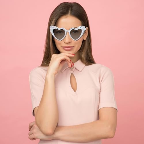 40th Birthday Glasses for Women-40&Fabulous White Shiny Diamond Pearl Sunglasses for Women 40th Birthday Party Decors4