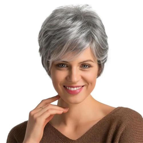 Nuxovin Lightweight Breathable Dark Brown Human Hair Wig Pixie Cut