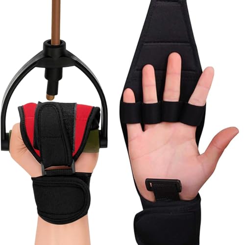 Finger Splint Brace Ability,Stroke Hand Brace for Straightening Fingers, Anti Spasticity Hand Splint Rehabilitation Training Tool for Elderly Patients,Stroke Rehabilitation Gloves for Hemiplegia (Red)
