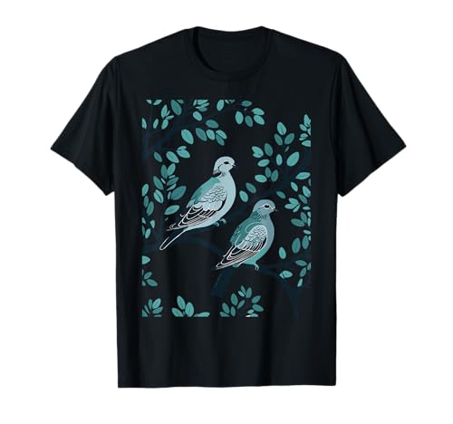 Two Turtle Doves Cut-Out Stencil-Style 3 T-Shirt