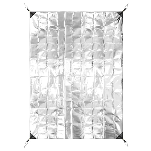 Estera para Dormir De Espuma para Acampar: Almohadilla De Suelo con Aislamiento Térmico, Diseño De Superficie Reflectante De Papel De Aluminio De Doble Cara, Capa De Espuma Impermeable + Construcción