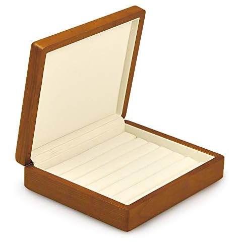 Oirlv Jewellery Box Solid Wood Ring Organiser Earrings Jewelry Drawer Organizer Tray with Lid (Creamy-white) Cover